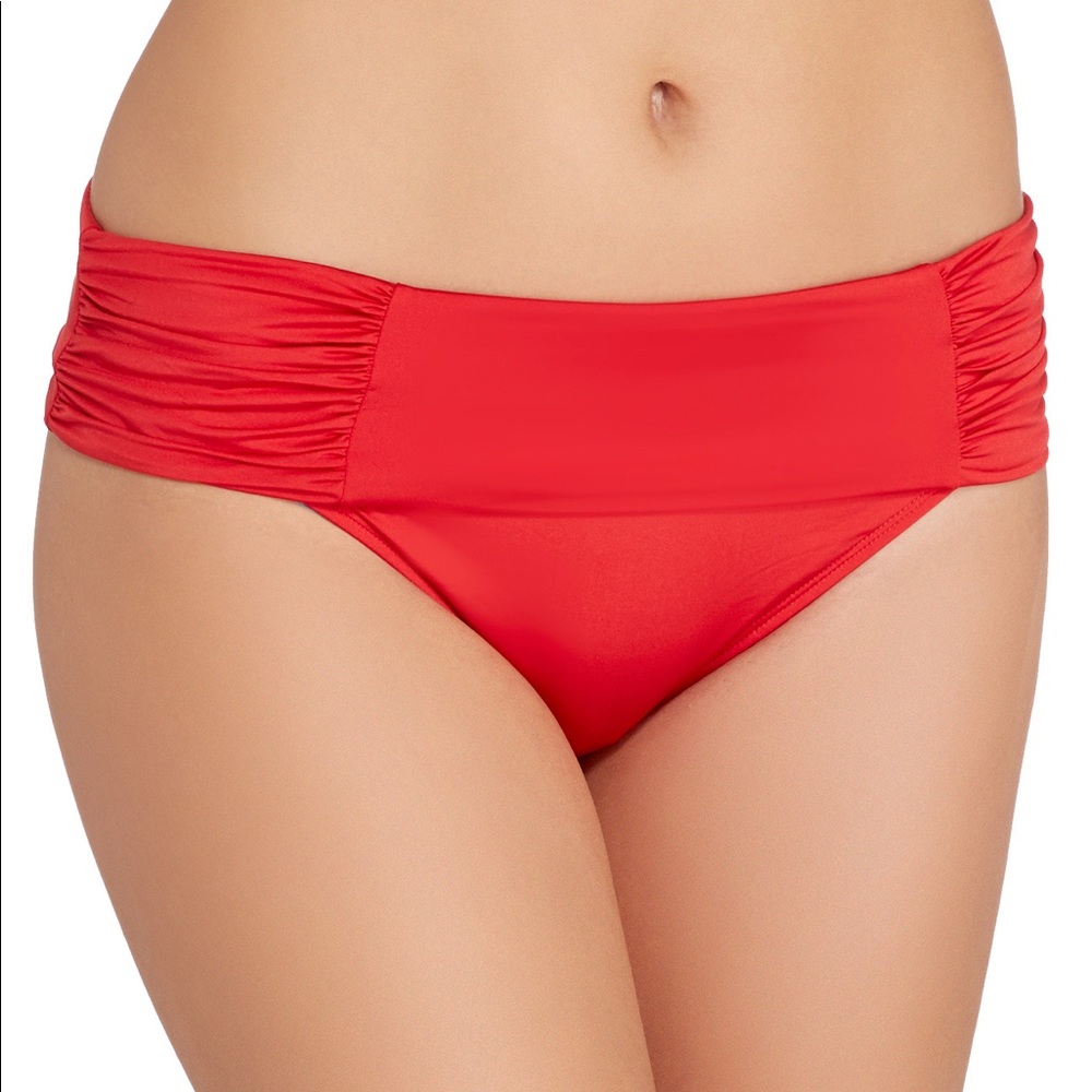 Panache Swim Red Marina Fold-Over Bikini Bottoms